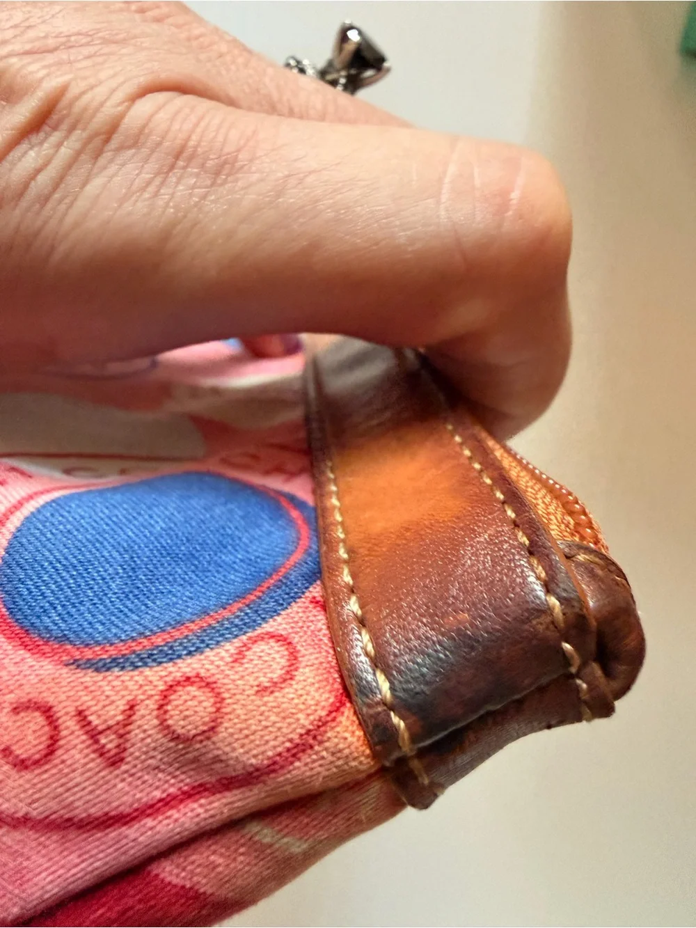 Coach Leah Polka Dot Passport Stamp Wristlet from the late 2000s/Y2K era.